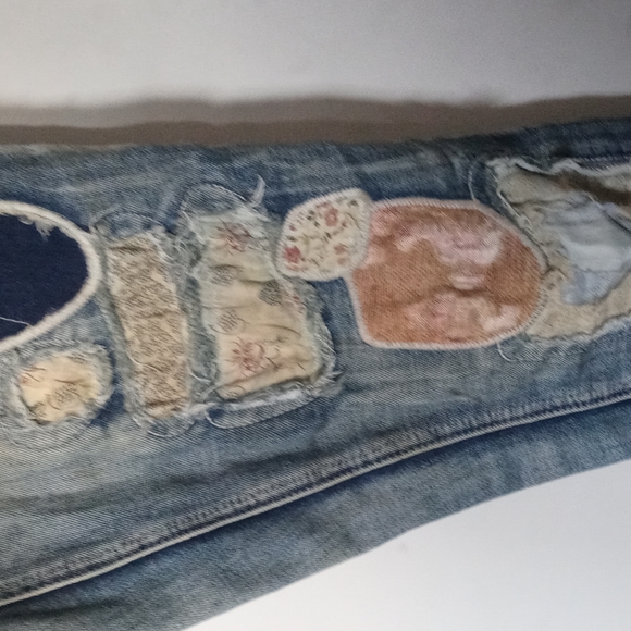 woman jeans size 9  fashion with patches - Picture 5 of 10